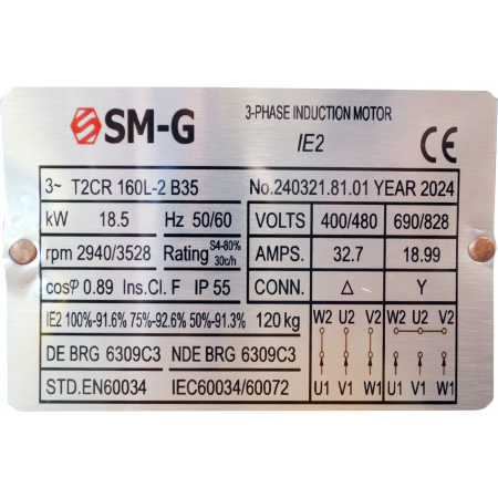 SILNIK ELEKTRYCZNY 18,5 kW 400/690V 2940 OBR 3FAZOWY